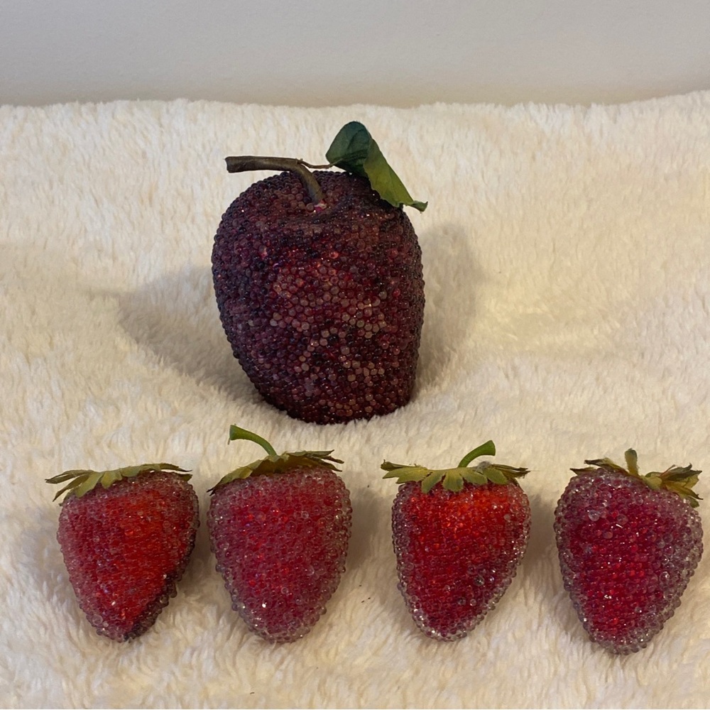 Beaded Sugared Faux Fruit and Vegetables 9 pieces - Picture 2 of 4